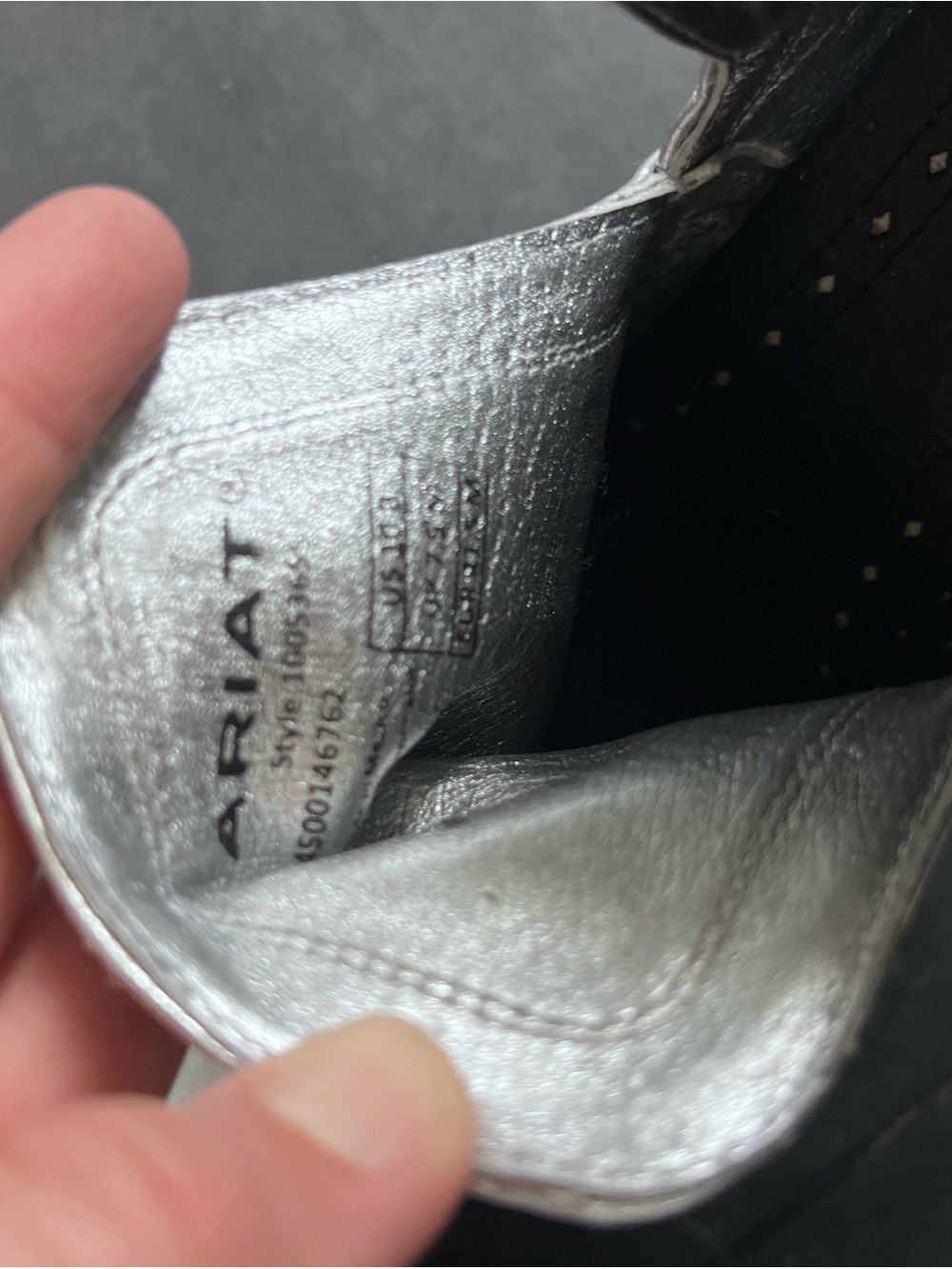 Ariat Dixon X Toe Western Metallic Silver Ankle Boot - Picture 12 of 14